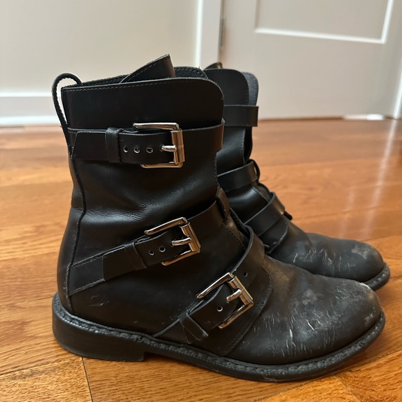 Rag & Bone Black Buckle Strap Boots - Picture 2 of 5